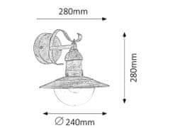 Rabalux Rabalux vonkajšie nástenné svietidlo Oslo E27 1x MAX 60W antikovaná biela IP44 8681