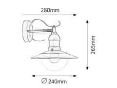 Rabalux Rabalux vonkajšie nástenné svietidlo Oslo E27 1x MAX 60W saténová chrómová IP44 8270