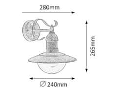 Rabalux Rabalux vonkajšie nástenné svietidlo Oslo E27 1x MAX 60W antická zlatá IP44 8271