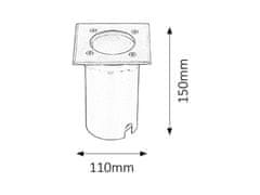 Rabalux Rabalux vonkajší svietidlo do zeme Tacoma GU10 1x MAX 50W saténová chrómová IP65 8714