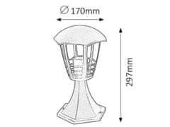 Rabalux MARSEILLE záhradné stĺpikové svietidlo max. 1x60W | E27 | IP44 - čierne