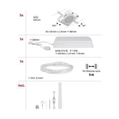 Paulmann Paulmann LED lankový systém MacLED základná sada 5x4,5W 3000K 230 / 12V biela / chróm 94422