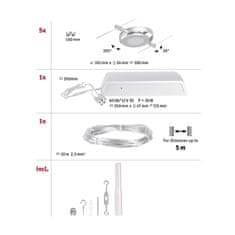 Paulmann Paulmann LED lankový systém RoaMac základná sada 5x4,5W 3000K 230 / 12V matný chróm / chróm 94414