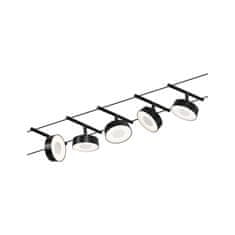 Paulmann Paulmann LED lankový systém Circle základná sada 5x5W 3000K 230 / 12V čierna mat / chróm 94479