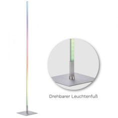 PAUL NEUHAUS LEUCHTEN DIREKT aj s JUST LIGHT LED stojacie svietidlo, farba oceľ, RGB, diaľkový ovládač, stmievateľné RGB plus 2700-5000K 11788-55