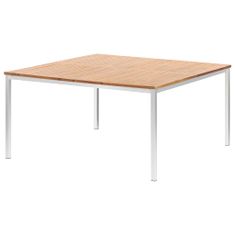 Vidaxl Záhradný jedálenský stôl 150x150x75 cm akáciový masív a nehrdzavejúca oceľ
