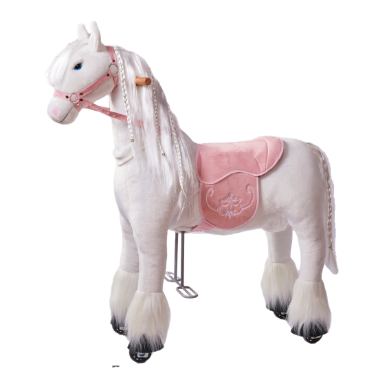 Ponnie Mechanický jazdiaci kôň Tiara M s ružovým sedlom