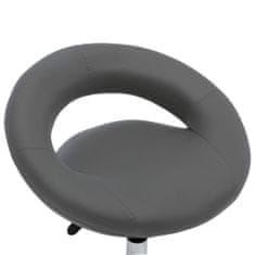 Vidaxl Otočné jedálenské stoličky 2 ks sivé umelá koža