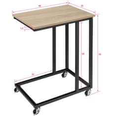 tectake Odkladací stolík Luton 48x35x70cm - Industrial svetlé drevo, dub Sonoma