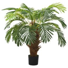 Vidaxl Umelá palma Cycas s kvetináčom 90 cm zelená