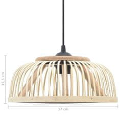 Vidaxl Závesná lampa, bambus 37x15,5 cm, 40 W, polkruhová E27