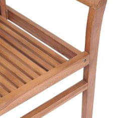 Vidaxl Jedálenské stoličky 8 ks sivé kockované podložky tíkový masív