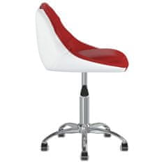 Vidaxl Otočná kancelárska stolička vínovo-červená a biela umelá koža