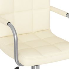 Vidaxl Otočné stoličky, 2 ks, krémové, čalúnené látkou