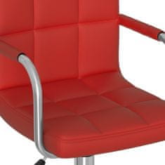 Vidaxl Otočná kancelárska stolička vínovo-červená umelá koža
