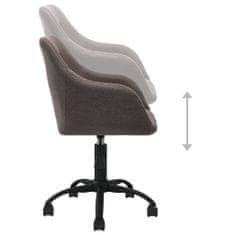 Vidaxl Otočná kancelárska stolička, farba taupe, čalúnená látkou