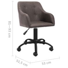 Vidaxl Otočná kancelárska stolička sivohnedá látková