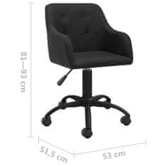 Vidaxl Otočná kancelárska stolička čierna látková