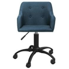 Vidaxl Otočná kancelárska stolička modrá látková
