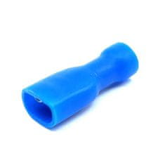 Celoizolované Cu lisovacie dutinky ploché modré 2,5mm² 4,8×0,8mm / 2,5mm2 100 ks