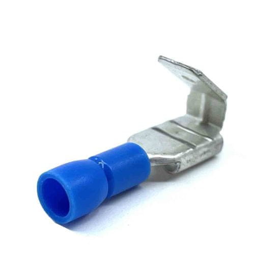 Izolované Cu lisovacie rozbočovače ploché modré 2,5mm² 6,3×0,8mm / 2,5mm2 100 ks