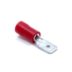 Izolované Cu lisovacie kolíky ploché červené 1,5mm² 6,3×0,8mm / 1,5mm2 100 ks