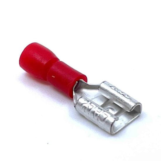 Izolované Cu lisovacie dutinky ploché červené 1,5mm² 6,3×0,8mm / 1,5mm2 100 ks