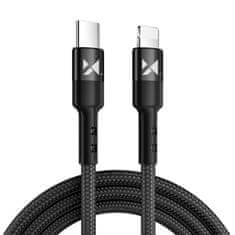 MG kábel USB-C / Lightning PD 18W 2m, čierny