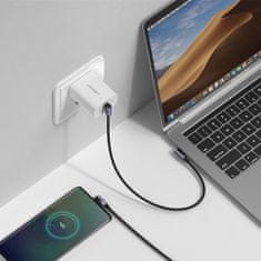 Ugreen Elbow kábel USB-C / USB-C PD QC 3A 1m, sivý