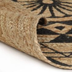 Petromila vidaXL Ručne vyrobený jutový koberec s čiernou potlačou 150 cm