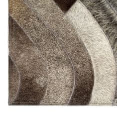 Vidaxl Koberec sivý/strieborný 80x150 cm z kúskov pravej kože so srsťou