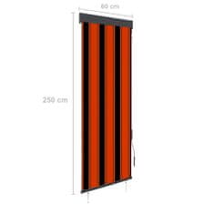 Vidaxl Vonkajšia zatemňovacia roleta 60x250 cm oranžová a hnedá