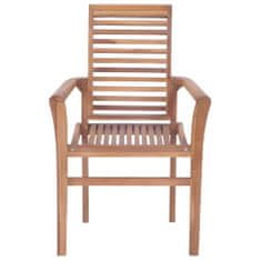 Vidaxl Jedálenské stoličky 2 ks krémovo-biele podložky tíkový masív