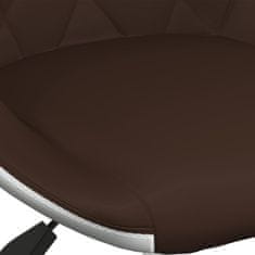 Vidaxl Otočné jedálenské stoličky 2 ks hnedé a biele umelá koža