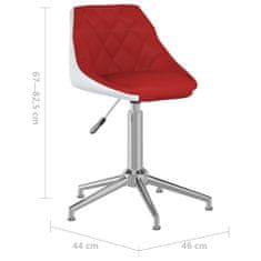 Vidaxl Otočná kancelárska stolička, vínová červená a biela, umelá koža