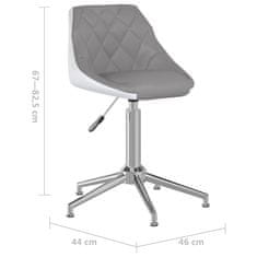 Vidaxl Otočná kancelárska stolička, sivá a biela, koženka