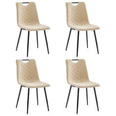 Vidaxl Jedálenské stoličky 4 ks, krémové, umelá koža