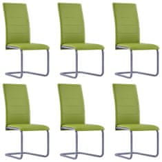 Vidaxl Jedálenské stoličky, perová kostra 6 ks, zelené, umelá koža