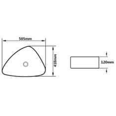 Petromila vidaXL Umývadlo keramika trojuholníkové čierne 50,5x41x12 cm