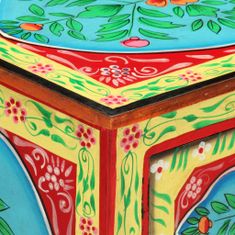 Petromila vidaXL Ručne maľovaný nočný stolík 40x30x50 cm mangovníkový masív