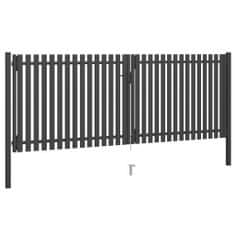Petromila vidaXL Záhradná plotová brána, oceľ 4x1,7 m, antracitová