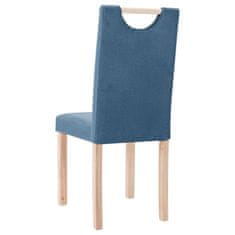 Vidaxl Jedálenské stoličky 4 ks modré látkové