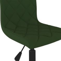 Vidaxl Otočné stoličky, 2 ks, tmavozelené, zamatové