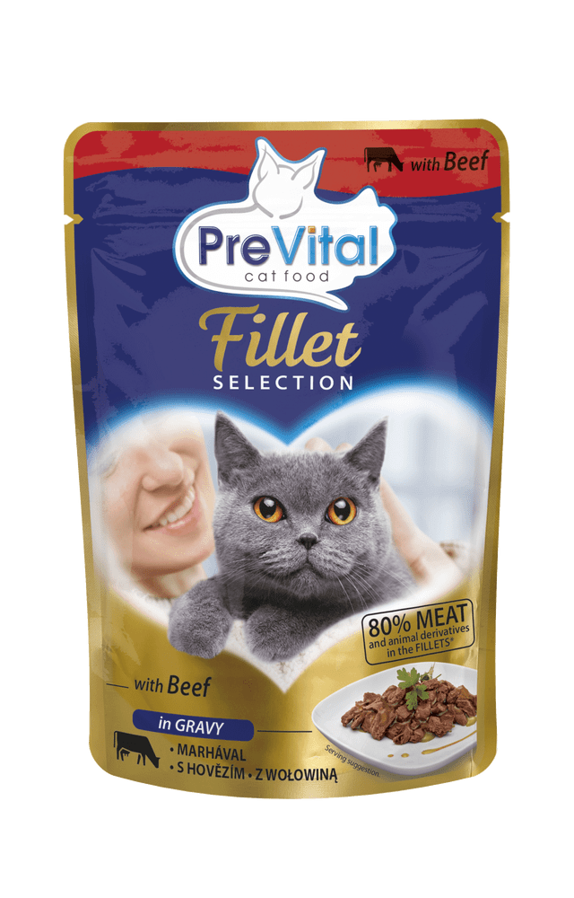 PreVital dusené filetky hovädzie v omáčke 28 x 85g