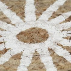 Petromila vidaXL Ručne vyrobený jutový koberec s bielou potlačou 120 cm