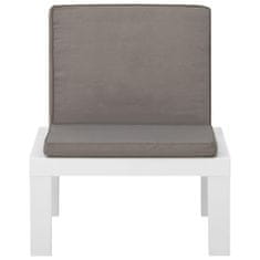 Vidaxl Záhradné stoličky s podložkami 2 ks plast biele