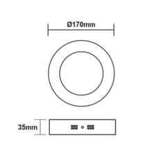 ACA Lightning LED prisadené svietidlo ARCA 12W/230V/4000K/950Lm/120°/IP20, kruhové biele