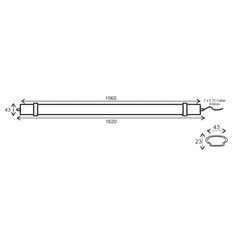 ACA Lightning LED lineárne vodotesné svietidlo TETE 45W/3000K/3700Lm/120°/IP66