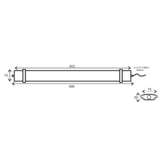 ACA Lightning LED lineárne vodotesné svietidlo TETE 30W/4000K/2700Lm/120°/IP66