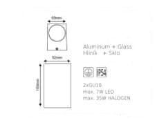 ACA Lightning Záhradné nástenné svietidlo VITA max. 35W/2xGU10/230V/IP54, zlato čierne